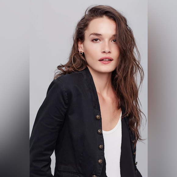 Free People Romantic Ruffles Jacket-Black - Picture 3 of 16